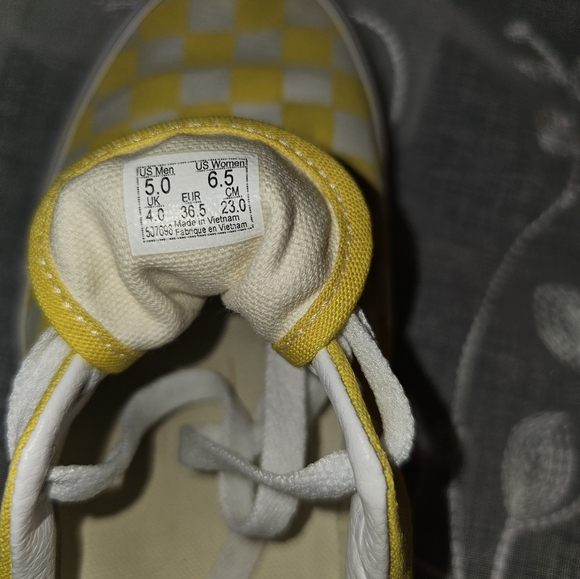 Vans Era yellow/white (checkerboard) low womens- 6.5 mens 5.0 streetwear/ beach - Picture 14 of 14